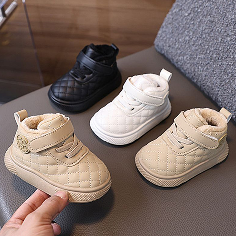 Infant Winter Girls Boy Boots Children Toddler Outdoor Boots Baby Warm Plush Cotton Shoes Happysteps Kids Boots Shoes Sizes US1C-US9C