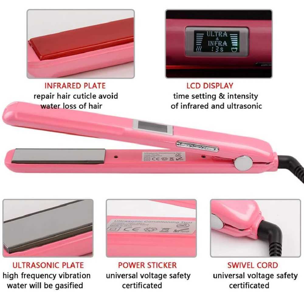 RUCHA Ultrasonic Infrared Hair Straightener Cold Hair Care Flat Iron for Professional Hair Treatment Recovers Damaged W250814