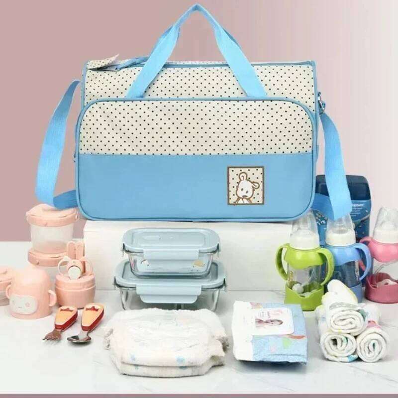 5pcs/set for Mom Multipurpose Travel Stroller Organizer Large Capacity Mommy Baby Diaper Bag Newborn Accessories