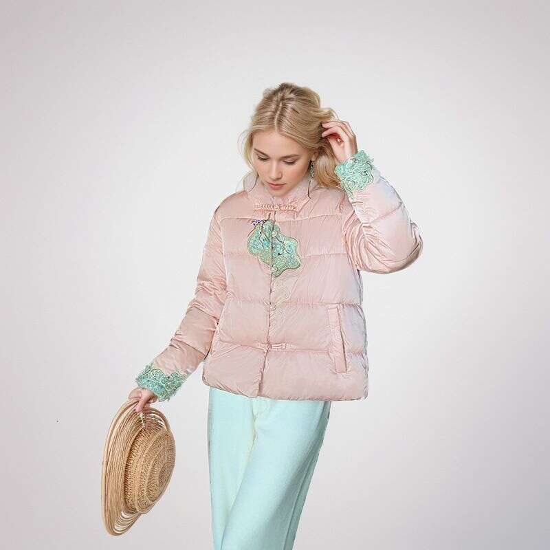 2025 Down And Women's Winter Embroidery New Temperament Chinese Short Style Warm Cotton Jacket