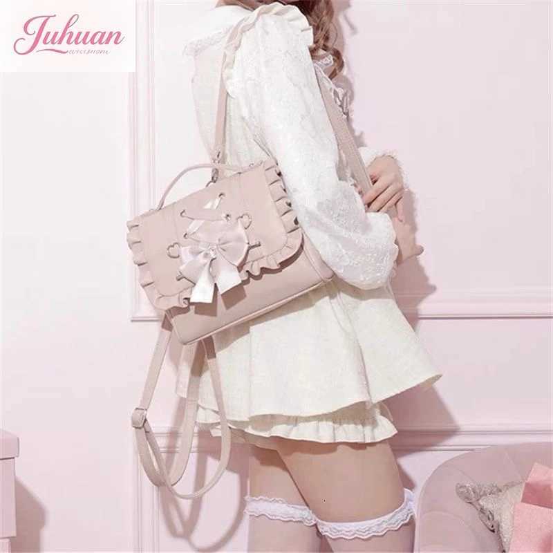 Mine Department Lolita Womens Bag Bow Control Strap Love Handbag Sweet Cute One Shoulder Oblique Span Womens Student Backpack XJ250814