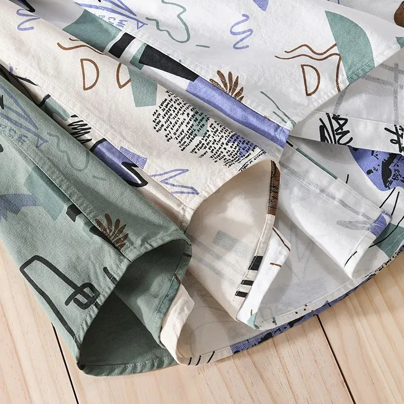 Summer Casual Beach Style Printed Shortsleeved Men Shirt Comfortable Loose Versatile Cardigan 250808