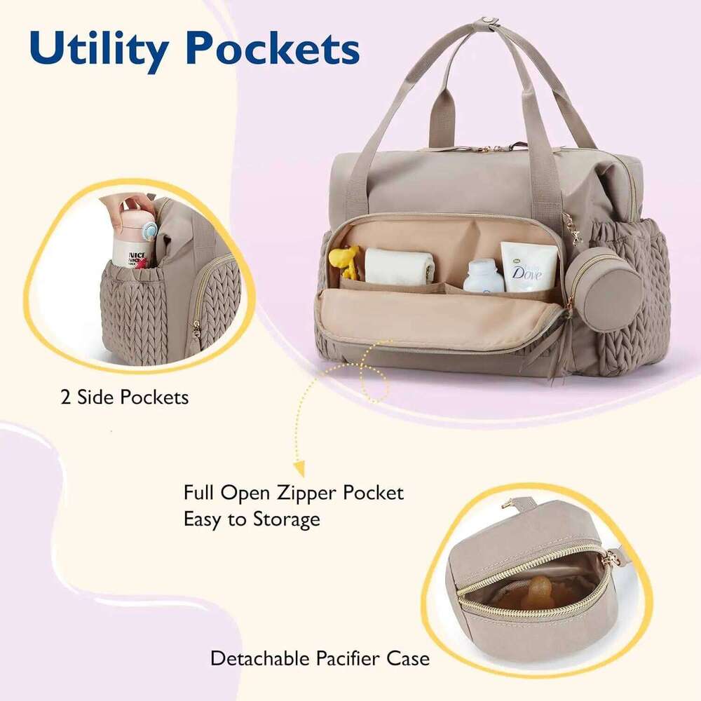 Large Bags Waterproof Hospital for Labor Delivery Baby Bag with Pacifier CaseTravel Diaper Tote