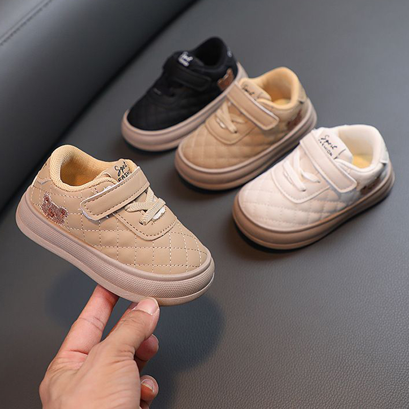 Kid's Sneakers Toddler Casual Sports Shoes for Boys PU Leather Kidsnest Kids Hook & Loop Students Girls School Running Shoes Size US5.5C-US12.5C