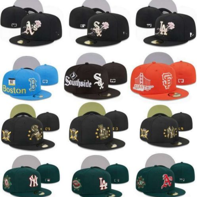 American Style Full Enclosed Embroidered White Red Socks Dodgers Team Baseball Cap Hip Hop Large Head Circumference Flat Brim Hat