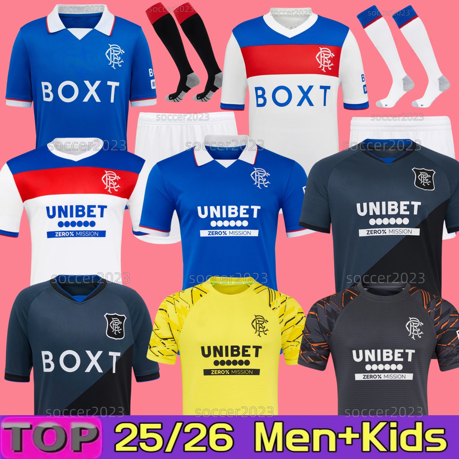 25 26 RaNgErSs GlAsgOw Soccer Jerseys DESSERS 2025 2026 McCAUSLAND lGAMANE DANILO COLAK ROOFE LUNDSTRAM HAGI BARKER MORELOS TAVERNIER Football Shirts man kids kit