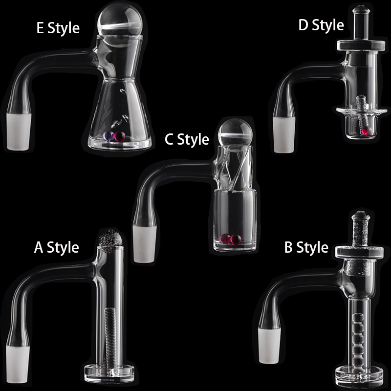 Full Weld Smoking Terp Slurper Quartz Banger With Quartz Pillar/Quartz Cap 10mm 14mm 18mm 20mmOD Seamless Beveled Edge Slurpers Nails Set For Bongs Dab Rigs