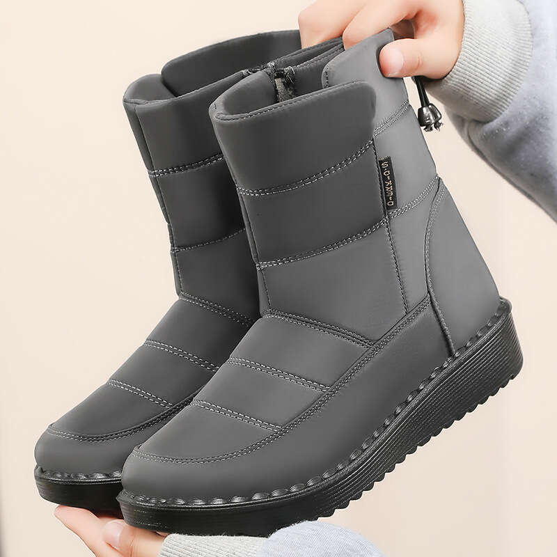 Shoes 2025 Winter Long for Women, Fleece Lined, Thickened, Warm Snow Boots, Polyurethane Lightweight Cotton Boots
