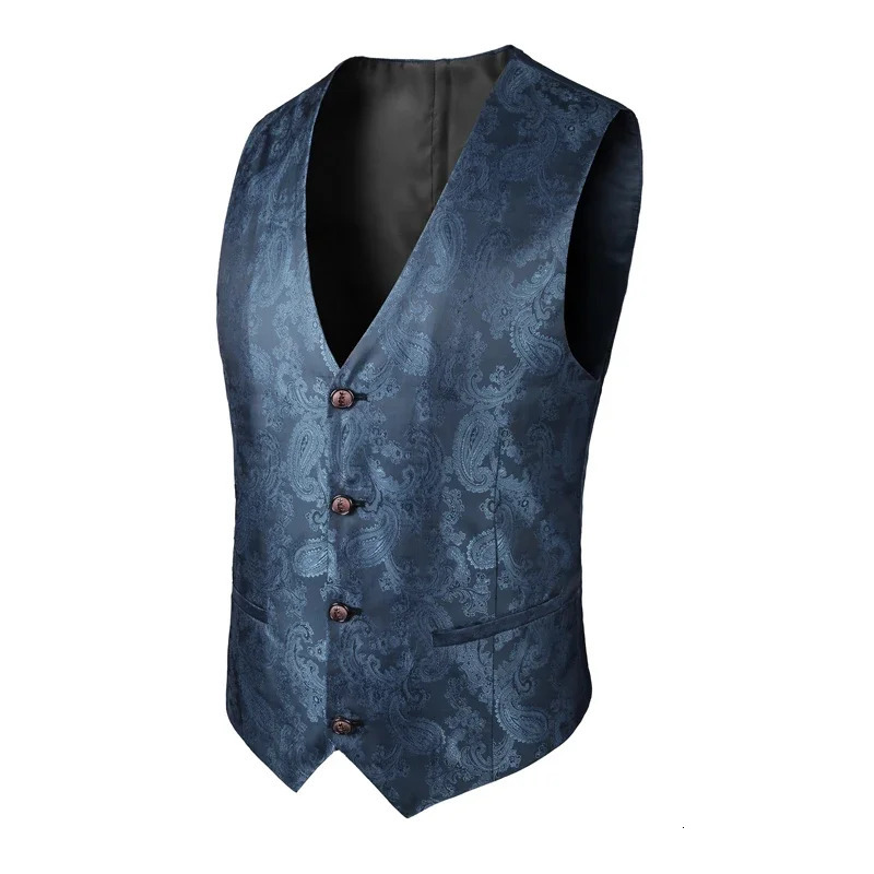 2025 Highend Vneck Jacquard Black Vest for Men White Sleeveless Waistcoat Silver Billiards Uniform male Magician Vests 250805
