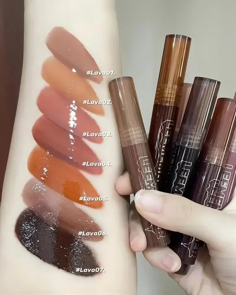 Original LEEMEMBER Lava Chocolate Lip Gloss Serie Lip Glaze Tint Liquid Lipstick Chinese Makeup Rare Cosmetics Beauty 250812