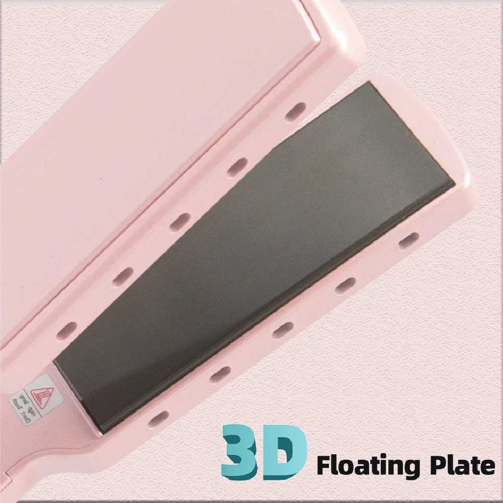 RUCHA Professional Hair Straightener Wide Plate Titanium Flat Iron Rapid Heating LCD Display PTC Treatment Hair Iron and Brush W250814