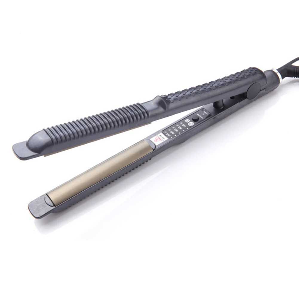 220V US/EU/UK Plug 2-in-1 Hair Straightener Curler Mini Flat Iron for Bangs Portable Wavy Curls Instant Heat Curl Ends Hair Tool W250814