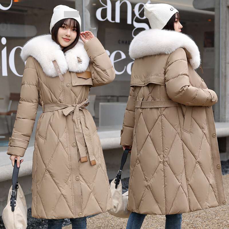 Warm Jacket Women Long Parka Coat New Winter Coats Slim Down Cotton Thick Jackets Fur Collar Outwear Parkas Female Clothes