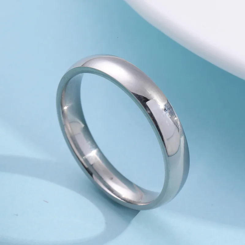 Classic 4mm Curved Stainless Steel Couple Ring Charm Men Women Rings Party Gift Jewelry 250811
