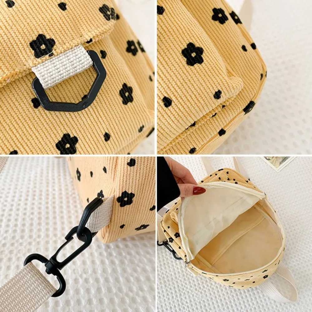 Multiple Pocket Mini Small Backpacks Fashion Corduroy Flower Print Women Shoulder Bag Lightweight Mini Backpack For Ladies XJ250814