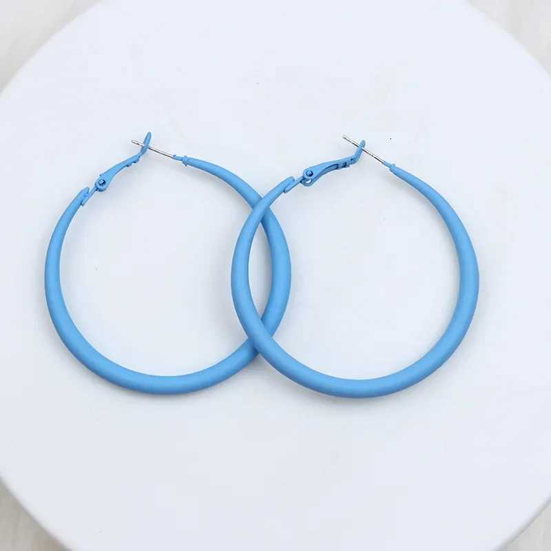 5CM Big Round Circle Blue Green Rose Big Geometry Hoop Earrings for Women Hiphop Rock Temperament Simple Jewelry Brincos Orejeras XJ250814