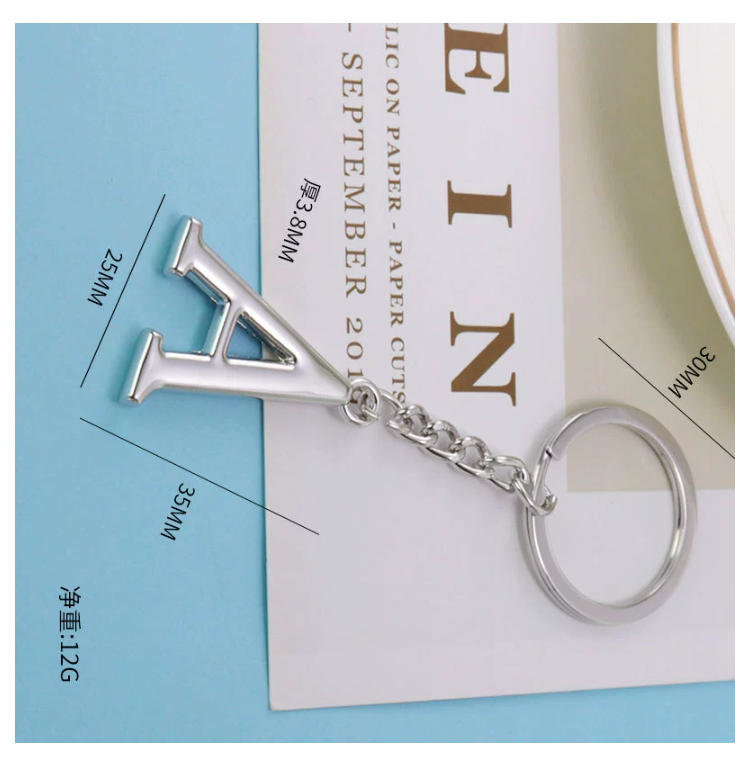 Key Rings Jewelry Diy A-Z 26 Letters Keychains Stainless steel Car Ring Men Women Charm Gift Chain Party Customized small gift keychain, personal name