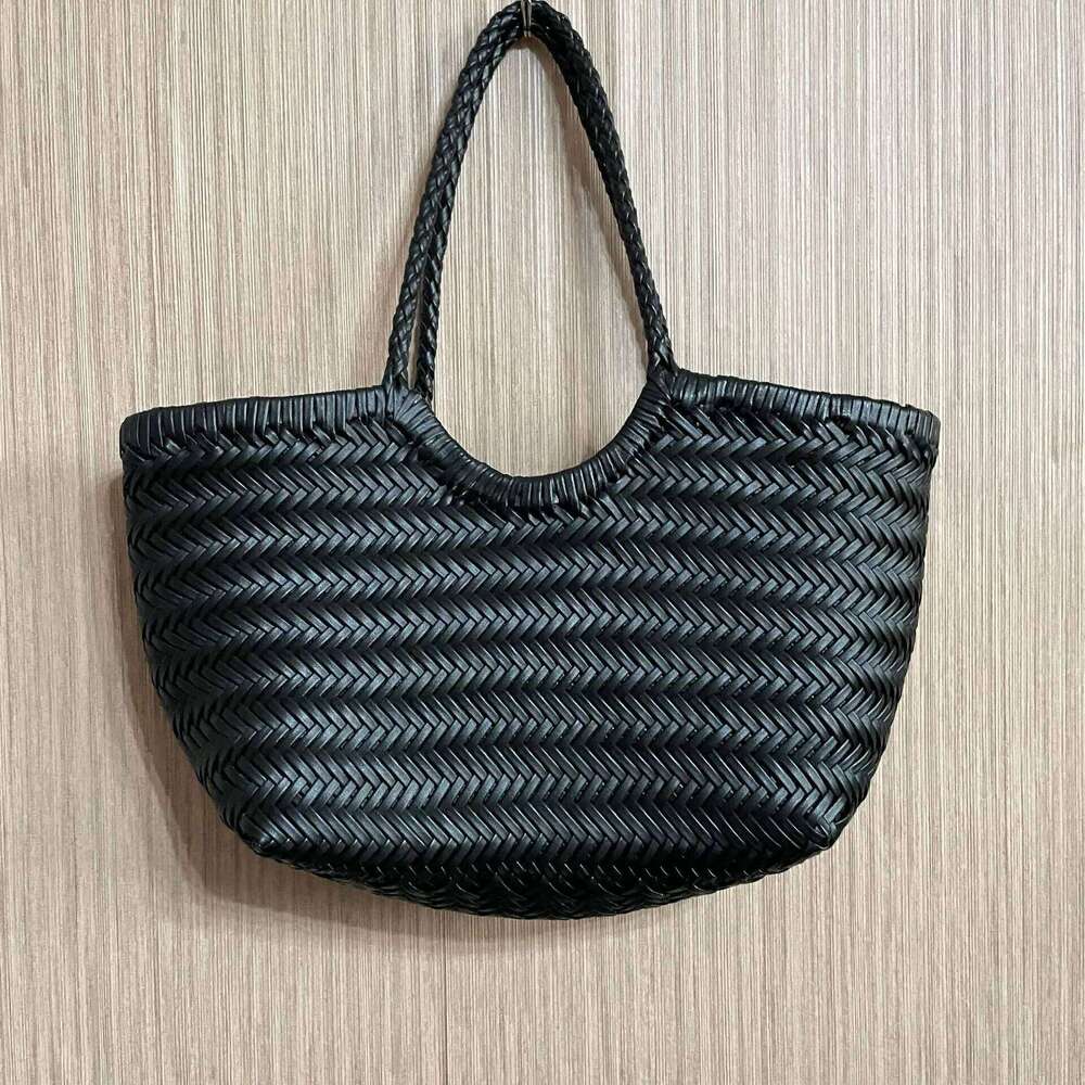 Fashion Handbags Women's Leather Weaving Casual Bag Vintage Basket Tote Purse Cowhide Cross Shopping Bag