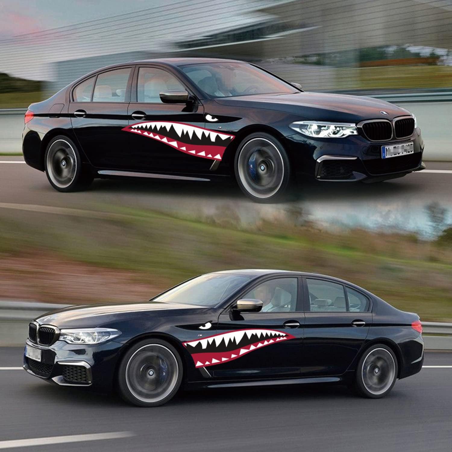 DIY Shark Mouth Tooth Teeth PVC Car Sticker Cool Decals Waterproof Auto Boat Decoration Stickers 2pcs/pair