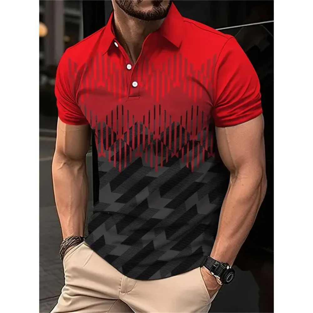 Mens Color Block Stripe Short Sleeve Summer Thin Polo Shirt Stylish Zipper Crew Neck Polo Shirt Mens Golf Casual Polo Shirt XJ250804