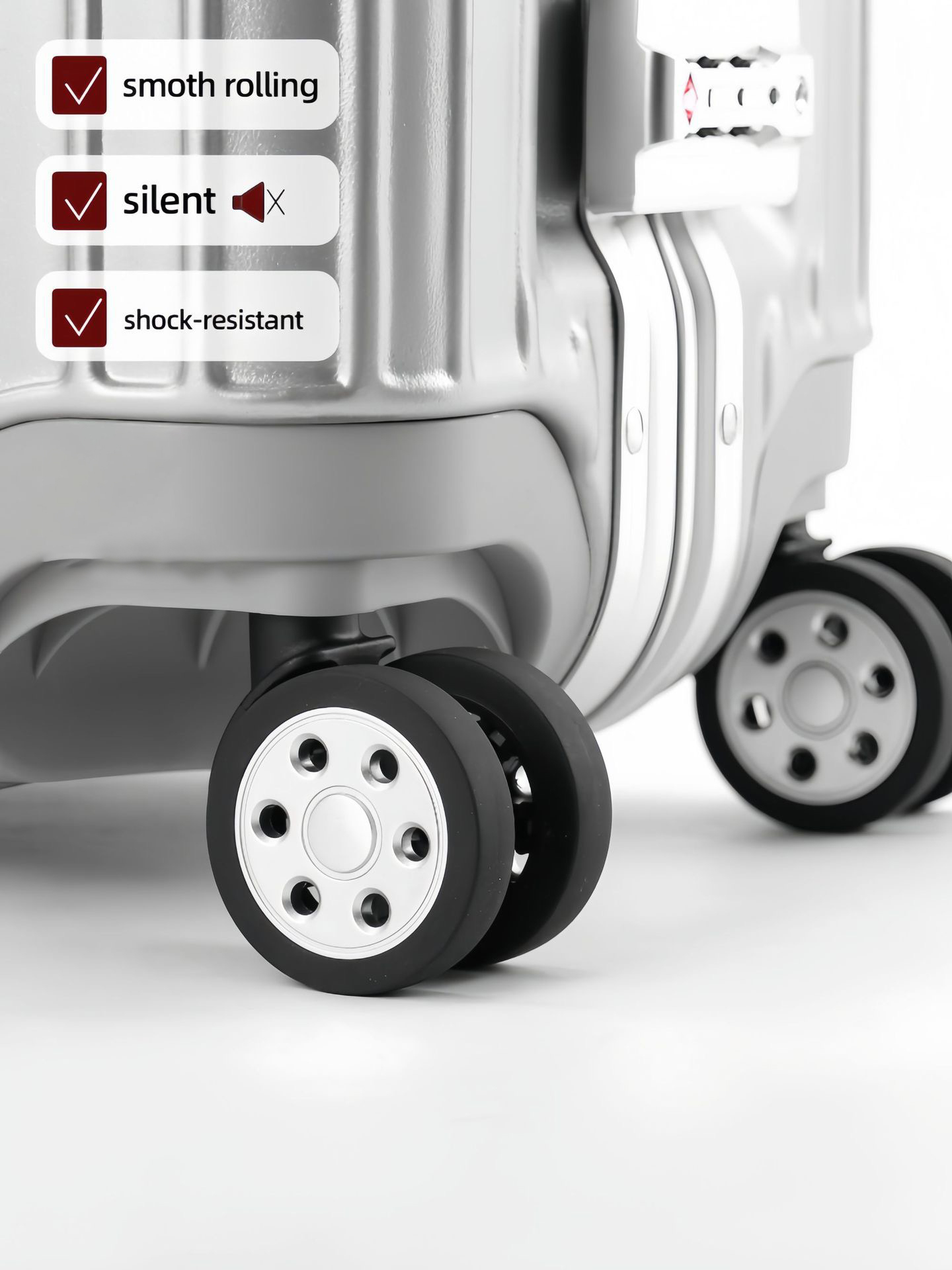 Trolley case Thicken travel suitcase Aluminum frame+PC+ABS silent universal wheel luggage wear-resistant and anti drop boarding suitcase