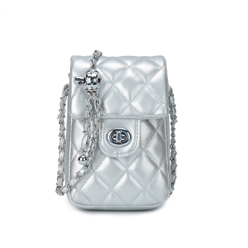 Luxury Brand Designer Bag 2025 New Summer New Bag Women's Diamond Chain Small Style Fashion Single Shoulder Bag Trendy Crossbody Phone Bag