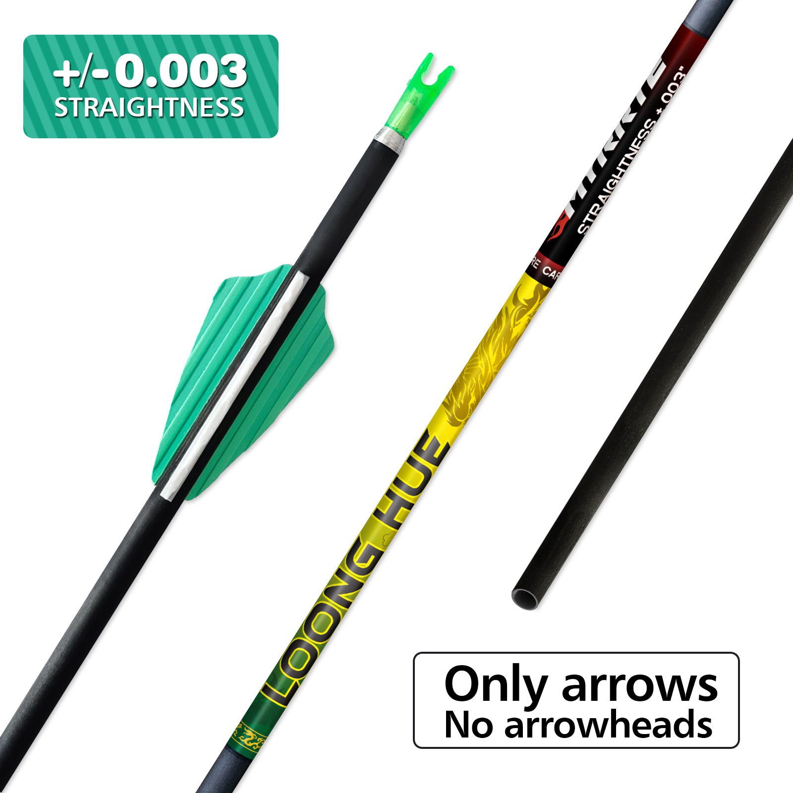 6Pcs Carbon Fiber Arrows without Arrowheads 31inch Hunting Arrows for Archery 4.2mm Targeting Arrows for Recurve Bow & Compound Bow Spine 350-1500