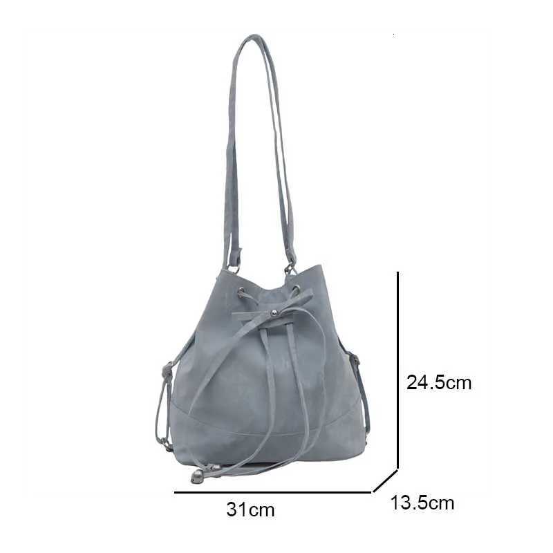 Trend Womens Crossbody Bucket Bag String Design High Quality S Size Versatile Autumn Fashion Korean Leisure Handbag Backpacks XJ250814