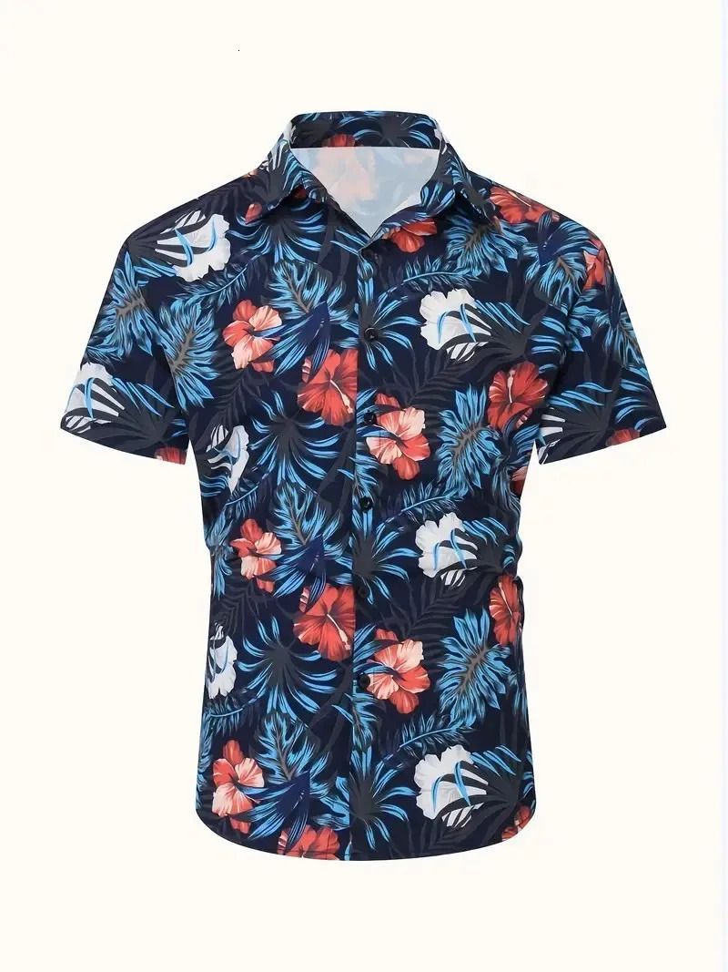 Mens Shirts Shortsleeved Hawaii Fashion Summer Tops 3D Threedimensional Printing Loose Breathable 250804