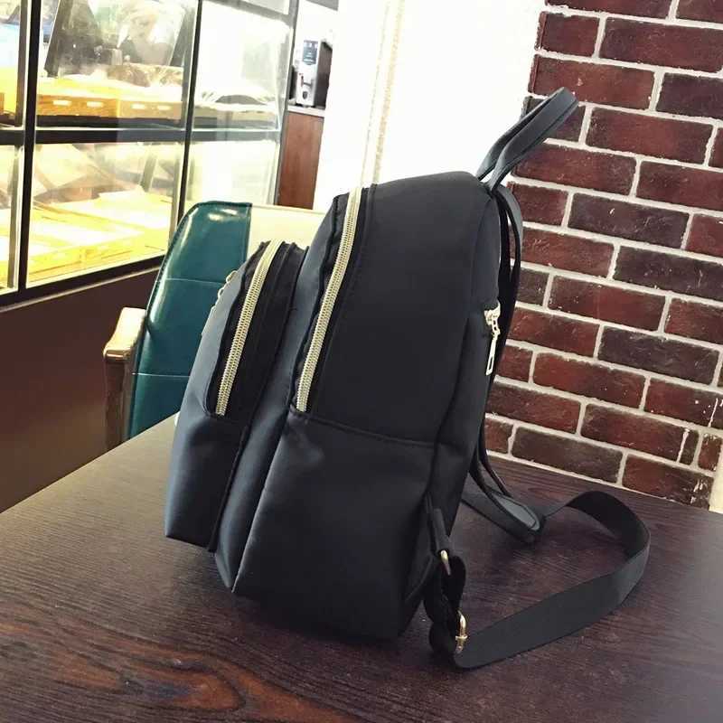 Women Backpack Travel Casual Waterproof Nylon Shoulder Bags Female Large Capacity Handbag Rucksack Black Purse Girls School Pack XJ250814