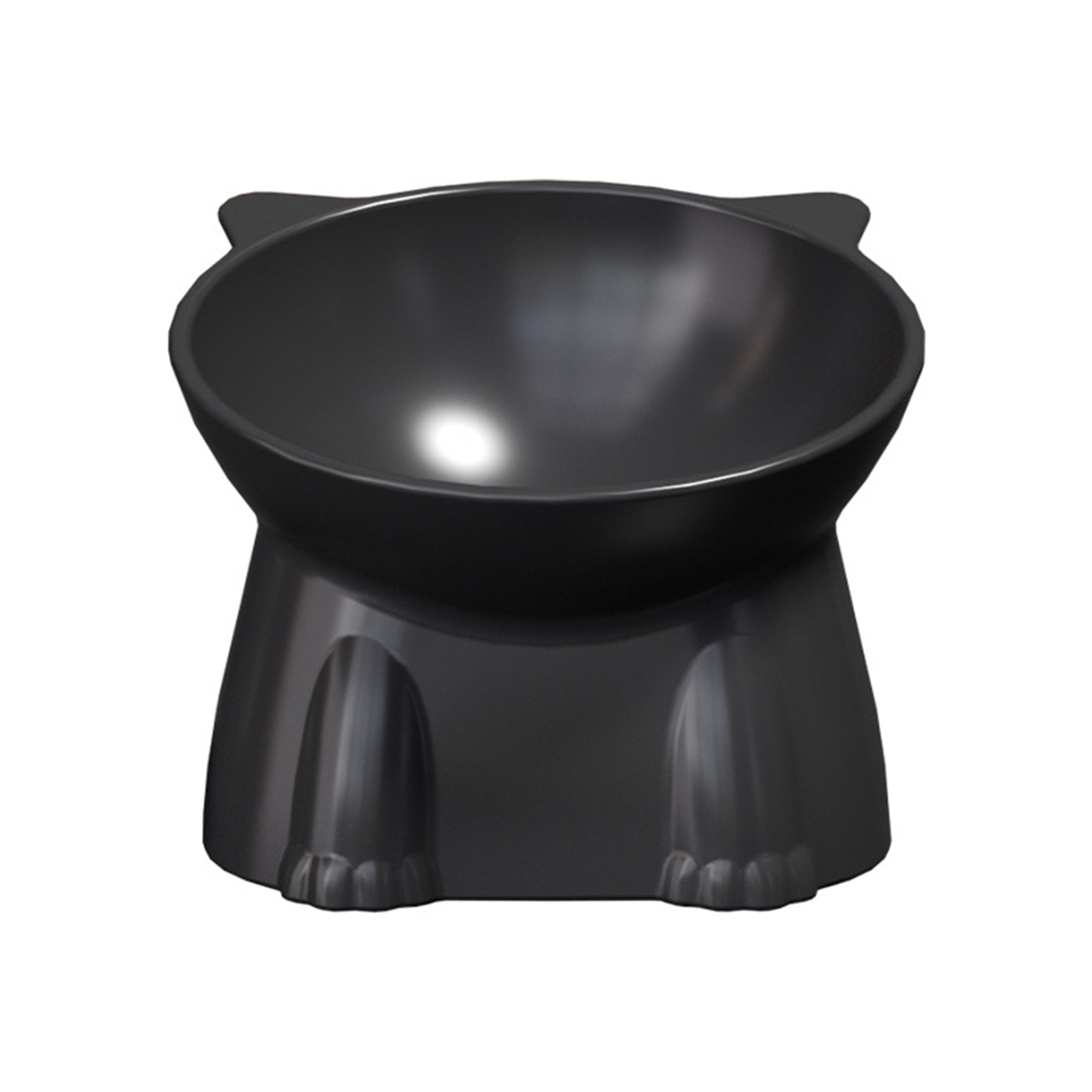 Large capacity cat food bowl plastic cat bowl high footed bowl slanted mouth neck protection cat rice bowl anti spill pet water bowl