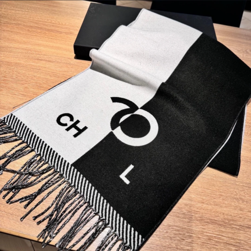stylish women 100% cashmere scarf full letter printed scarves soft touch warm wraps channels chanels cc tags autumn winter long shawls christmas gift with box