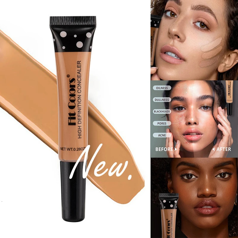 Nude Makeup Facial Foundation Waterproof Cover Blemish Base Fluid Concealer Oil Control Lasting Brighten Skin BB Cream Cosmetics 250813