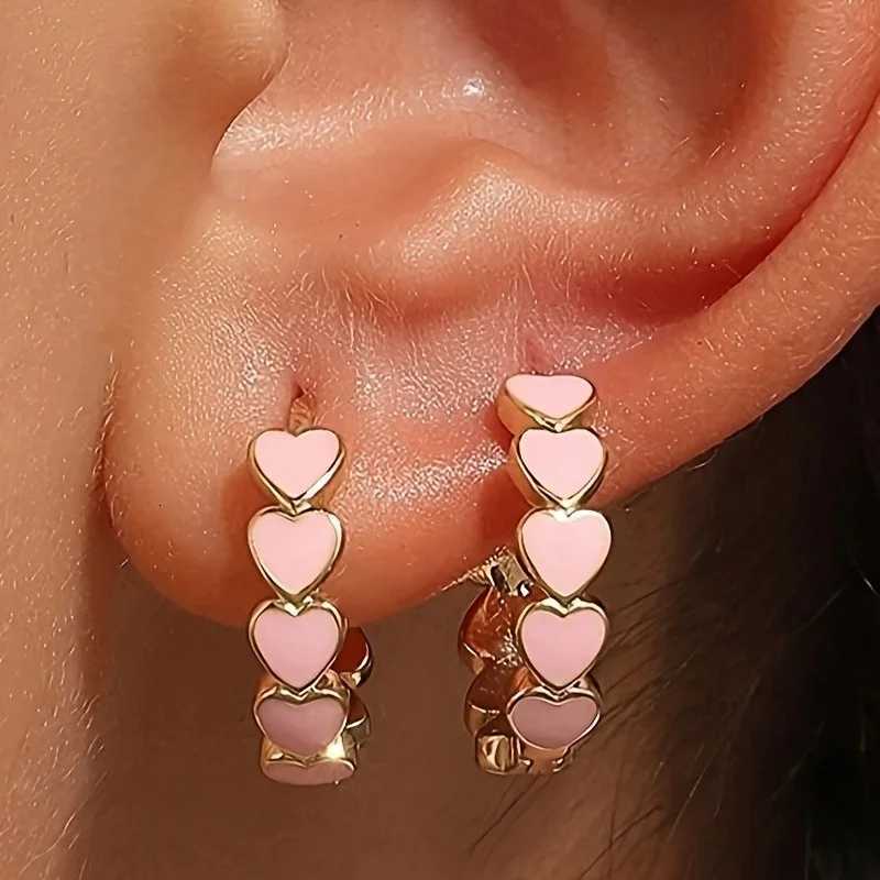 Heart Stainless Steel Earrings for Women Gold Color Hoop Earring Aesthetic Waterproof Ear Piercing Jewelry Accessories Wholesale XJ250814