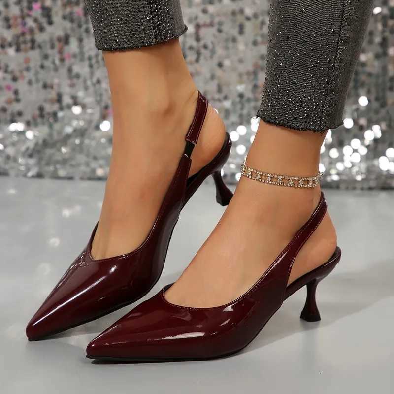 2025 New Pumps Footwear Elegant Women Heeled Shoes Fashion Buckle Strap Female Pointed Toe Slingbacks Ladies High Heels Shoes W250814