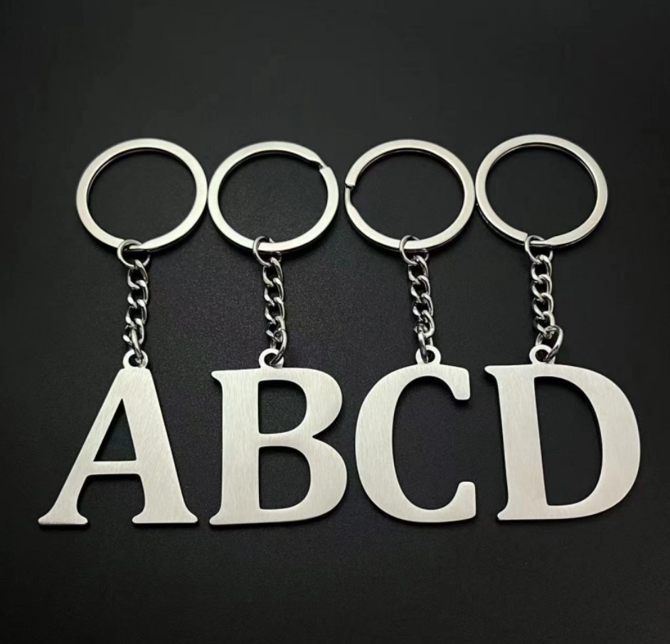 Key Rings Jewelry sKey Metal Diy A-Z 26 Letters Keychains Stainless steel Car Ring Women Charm Gift Chain Party Letter keychain pendant combination Ke