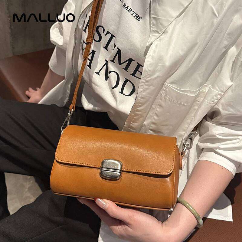 Women Cow Genuine Leather Shoulder Bags Female Fashion Designer Handbags Ladies Work Retro Cowhide Crossbody Bag For Lady