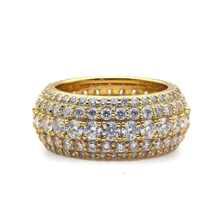 Custom Sterling Sier Iced Out Fashion Men's Platinum Plated Full Band Eternity Moissanite Dia Rings for Men