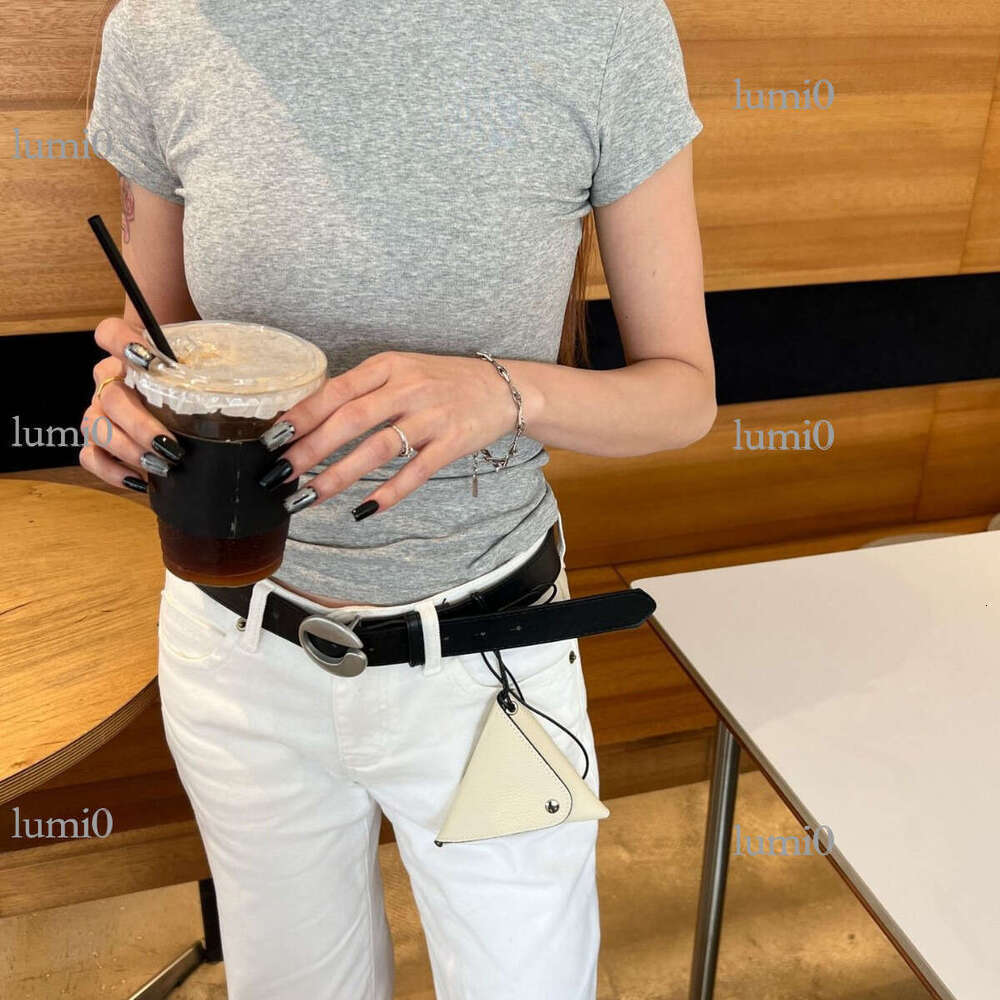 Coin Purse Top Layer Cowhide Triangle Earphone Storage Pouch Car Key Accessories Neck Bag