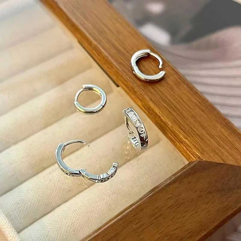 4Pcs/set Stainless Steel Aesthetic Zircon Crystal Hoop Earrings for Women Girl New Y2K Cool Daily Wear Jewelry Accessories XJ250814