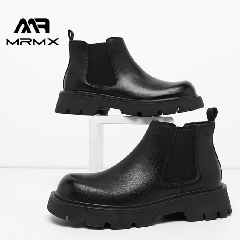 Chelsea New British Style Versatile High-End Casual Trend Elastic Big Toe High-Top Men's Leather Shoes Martin Boots