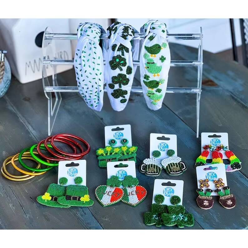 Exaggerated Handmade Bohemian Beaded Hoop Long Tassel Earrings