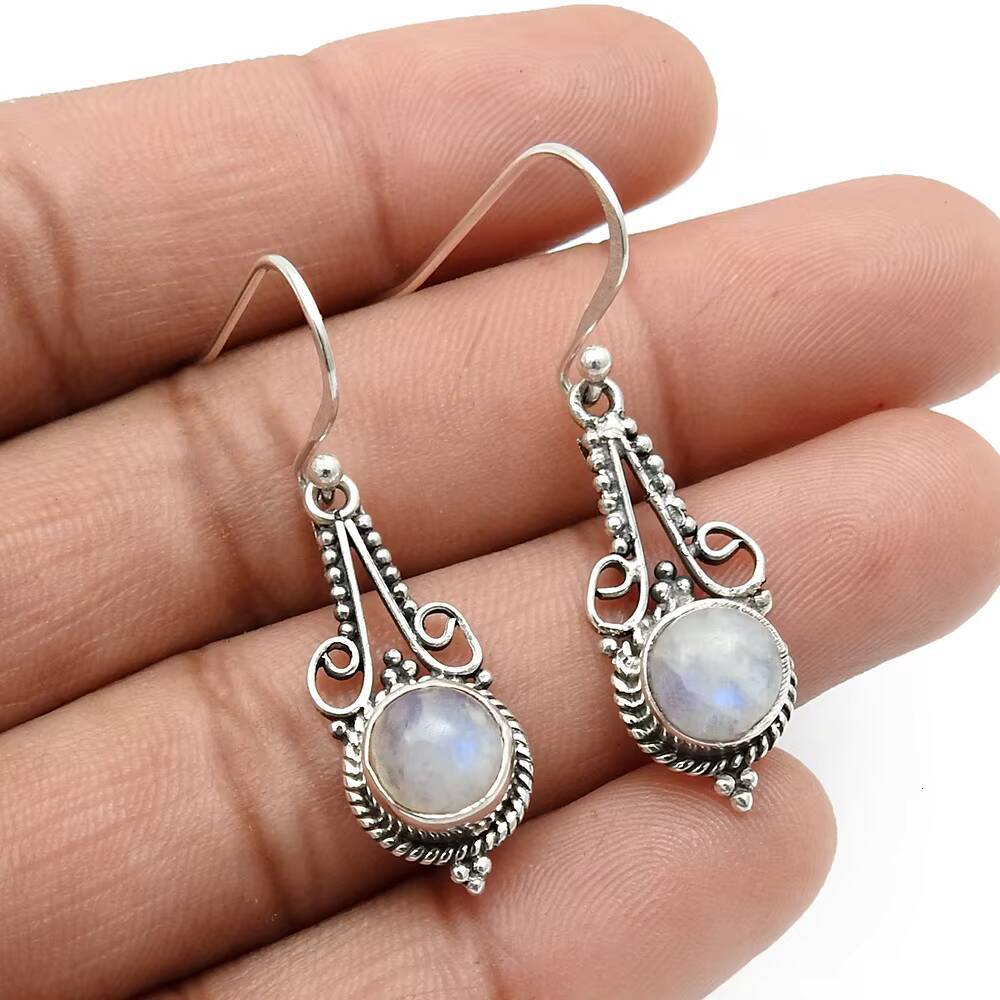 New Handmade Lapis Lazuli Women's Fashion Jewelry Pure Sier Exquisite Earrings Vendor