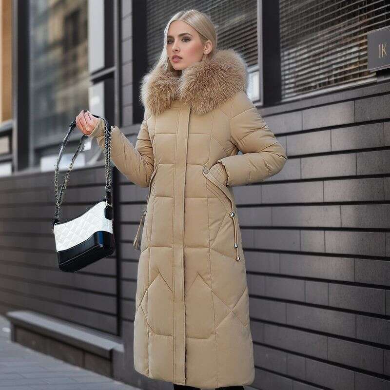 Women's Winter Windproof Warm Solid Parkas Coats Fashion Casual Hooded Long Sleeve Pockets Simple Elegant Slim Long Coats Female