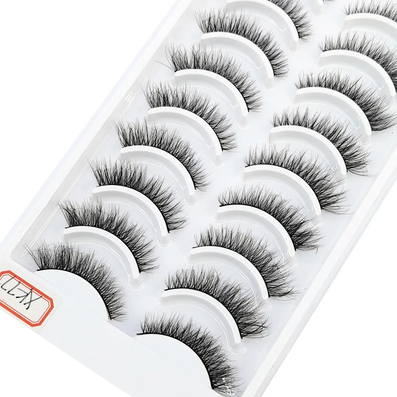 10 pairs fluffy faux mink eyelashes natural long false eyelash handmade volume 3d lashes makeup cils cilios 250811