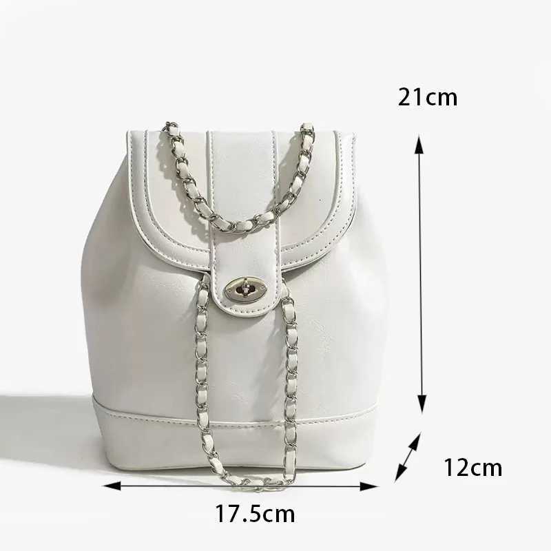 Womens Fashionable Simple Chain Backpack Small and Convenient Backpack Versatile Commuter Handbag XJ250814