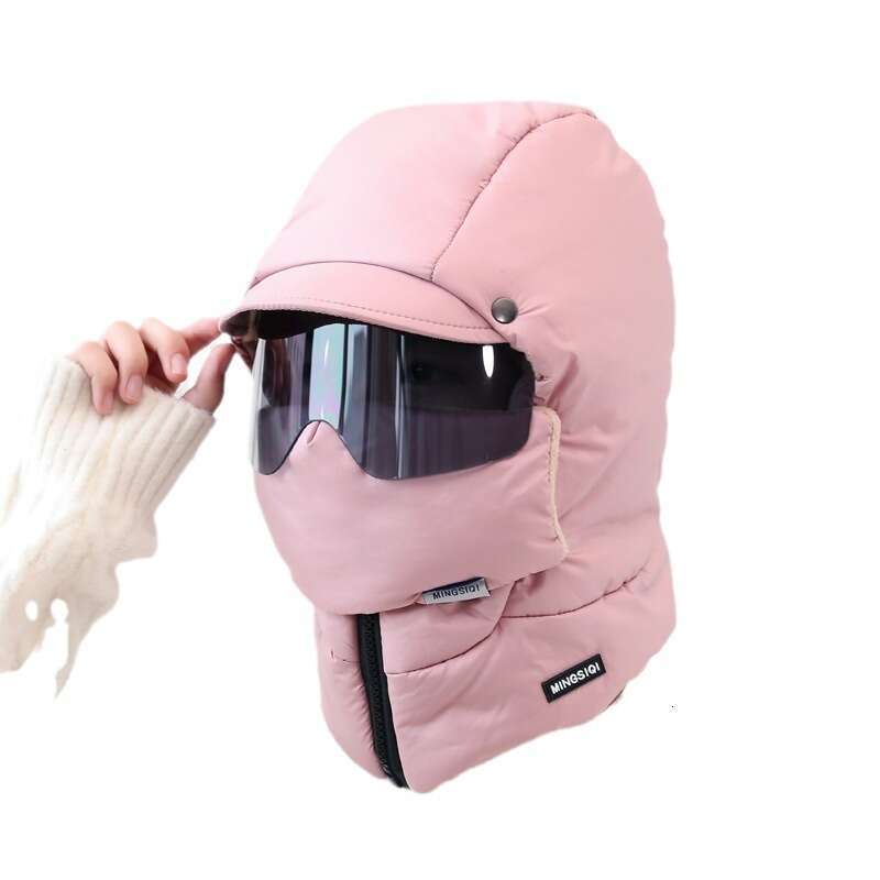 winter for women windproof face shield cycling cold protection fleecelined thickened head cover electric bike warmth essential lei feng cotton hat