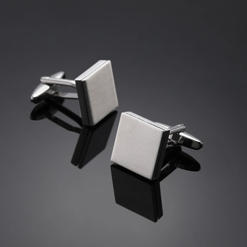 High end mens French shirt cufflinks Classic Square laser lattice wire drawing cuffs buttons business suit accessories jewelry 250812