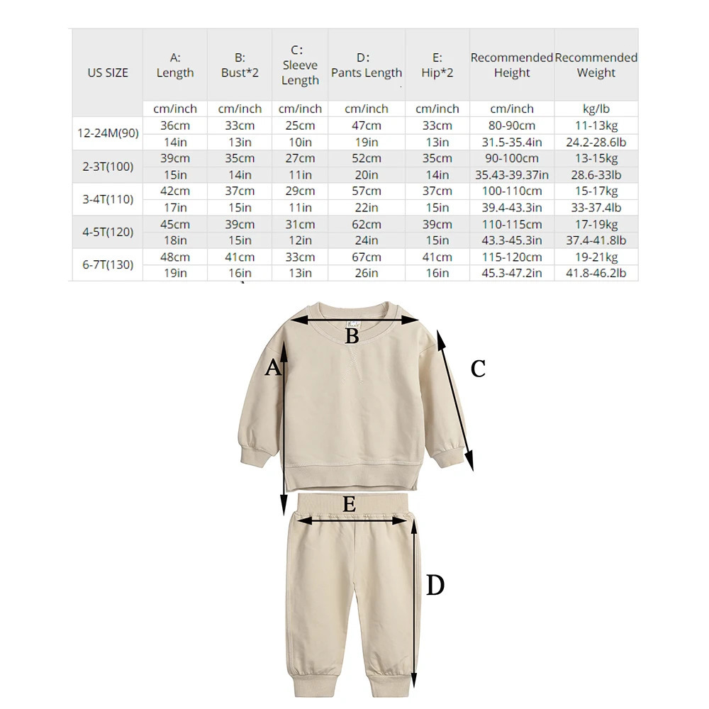 Kids Korean Style Sweatshirt Outfits Solid Cotton Autumn SweatwearPants Boys Girls Casual Suit For Toddler Children Sets 250813