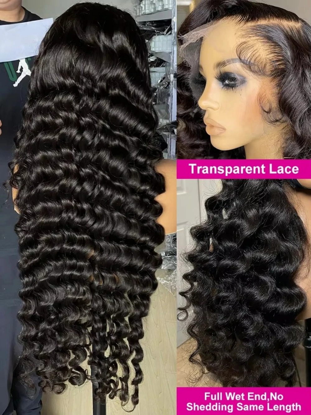 40 42 Inch 13x4 13x6 Hd Lace Frontal Wigs Deep Wave Wig For Brazilian Women Curly Human Hair Hair Deep Water Wave Lace Front Wig Synthetic